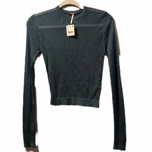 Free people H2O crew pull over long sleeve shirt stretchy color jaded